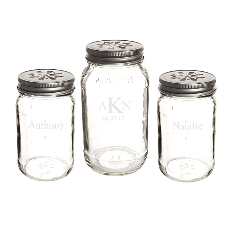 Cathys Concepts 3 Piece Personalized Canning Jar Set & Reviews Wayfair